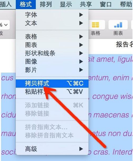 Mac电脑复制文本格式的方法
