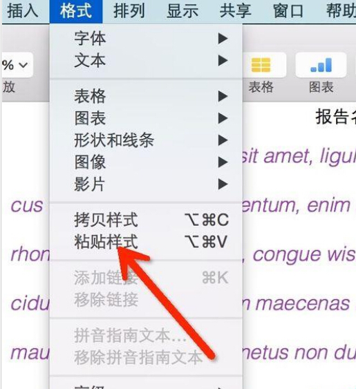 Mac电脑复制文本格式的方法