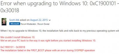 Windows10系统升级失败提示0xc1900101-0x30018错误的解决方法