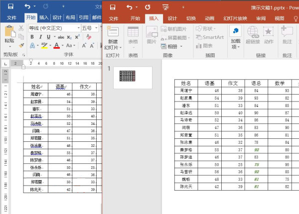 win7旗舰版 ghost系统将Word中的表格原样复制粘贴到PPT中的方法